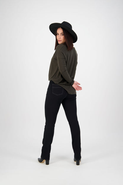 Slim Leg Black Jean